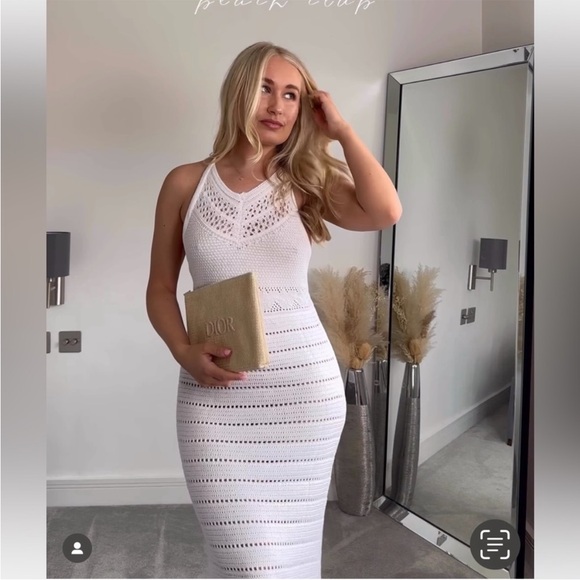 ZARA WHITE KNIT DRESS WITH OPEN BACK - Picture 5 of 7